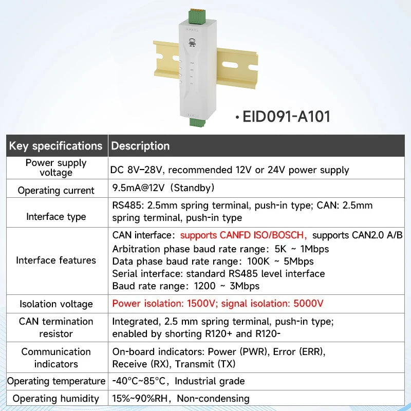 CAN Protocol Converter CAN to TTL/RS485/RS232/RS422/Ethernet/WiFi AT Command EBYTE ECAN Series Modbus TCP UDP