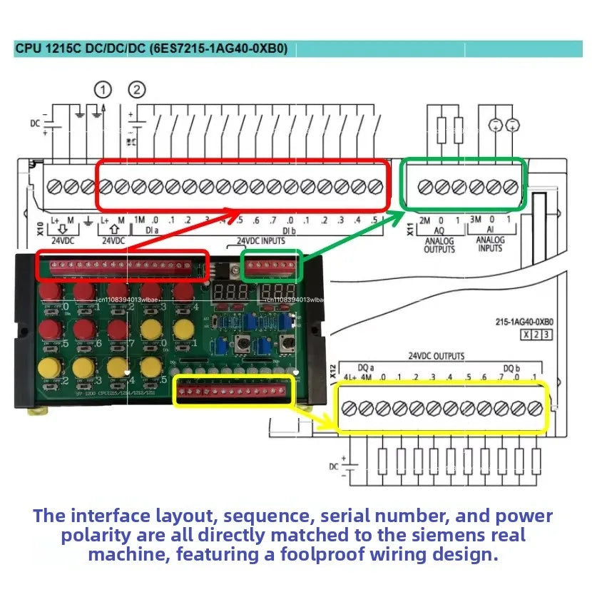 Suitable for Siemens S7-1200 PLC/CPU 1211C 1212C 1214C 1215C Debugging Simulation Board