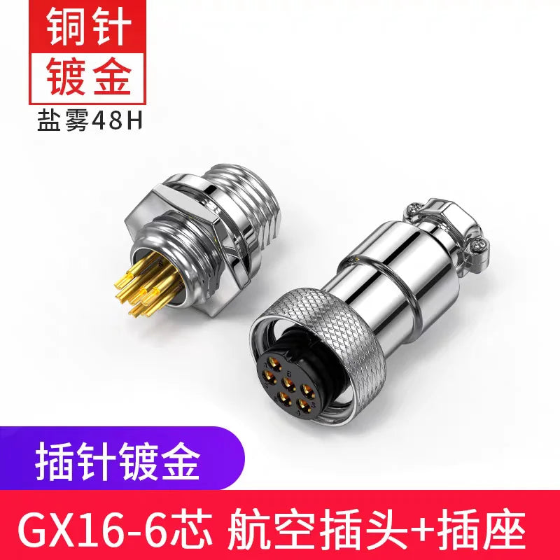 Aviation Plug Socket GX16 2 3 4 5 6 Pin Male Female Docking Aviator Circular Connector Industrial Grade Accessories Parts