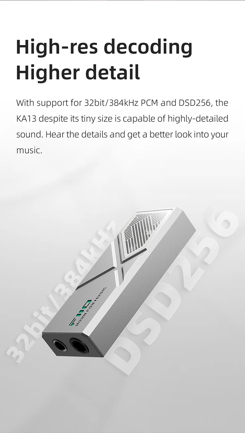 FiiO KA13 Dual CS43131 Portable DAC Amplifier for IOS/Android 3.5mm and 4.4mm Balanced Output, 550mW high Power