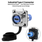 CNLINKO LP16 Waterproof Type-C Connector 5A Female Socket Jacks 10 Gbps Panel Mount Receptacles for Fast Charging Data Transfer