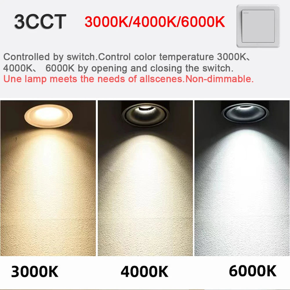 LED Surface Mounted Ceiling Light, 3CCT TUYA Bluetooth/Zigbee Matter Smart Spotlight Dimmable AC110V 220V Indoor Lighting