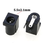 Cltgxdd 10/20/50/100pcs DC Power Jack Female Socket Connector DC005 5.5*2.1mm 5.5x2.5mm 3Pin Right Angle PCB Mount Terminal