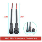 2Pin M8 M10 M12 M14 5521DC Mini Plug Male Female Butt Plug with Wire Solar Light Car PVC Waterproof Connector Plug 5.5x2.1dc