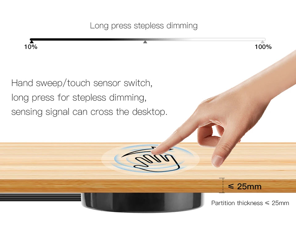 Sweep Dimmer Sensor Penetrating Switch 12V Wood Panel Touch Switch LED Dimmable Touch Sensing Hidden for Wood Furniture Lighting