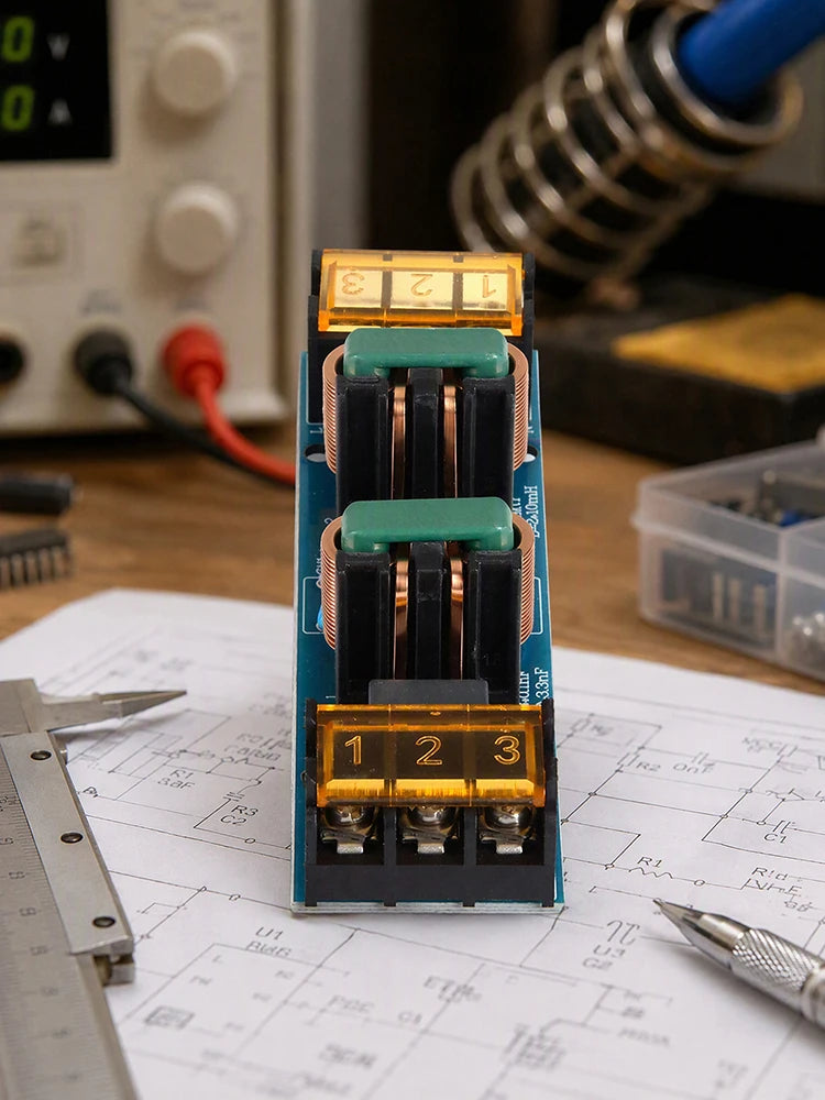 AC 50/60Hz 25A EMI Power Line Filter Noise Suppressor Audio Power Purifier PCB Module Common Mode Interference Suppression Unit