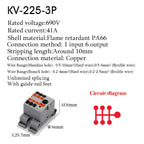 1PC 225 Series Terminal Block One In Multiple Out Wire Electrical Connectors Plug-in Spliceable Splitter Guide Rail Junction Box