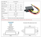 24V 36V 48V 60V to 12V 1A-5A Buck DC Power Converter 60V-12V Step-down Voltage Regulator Transformer Car Truck Boat Supply