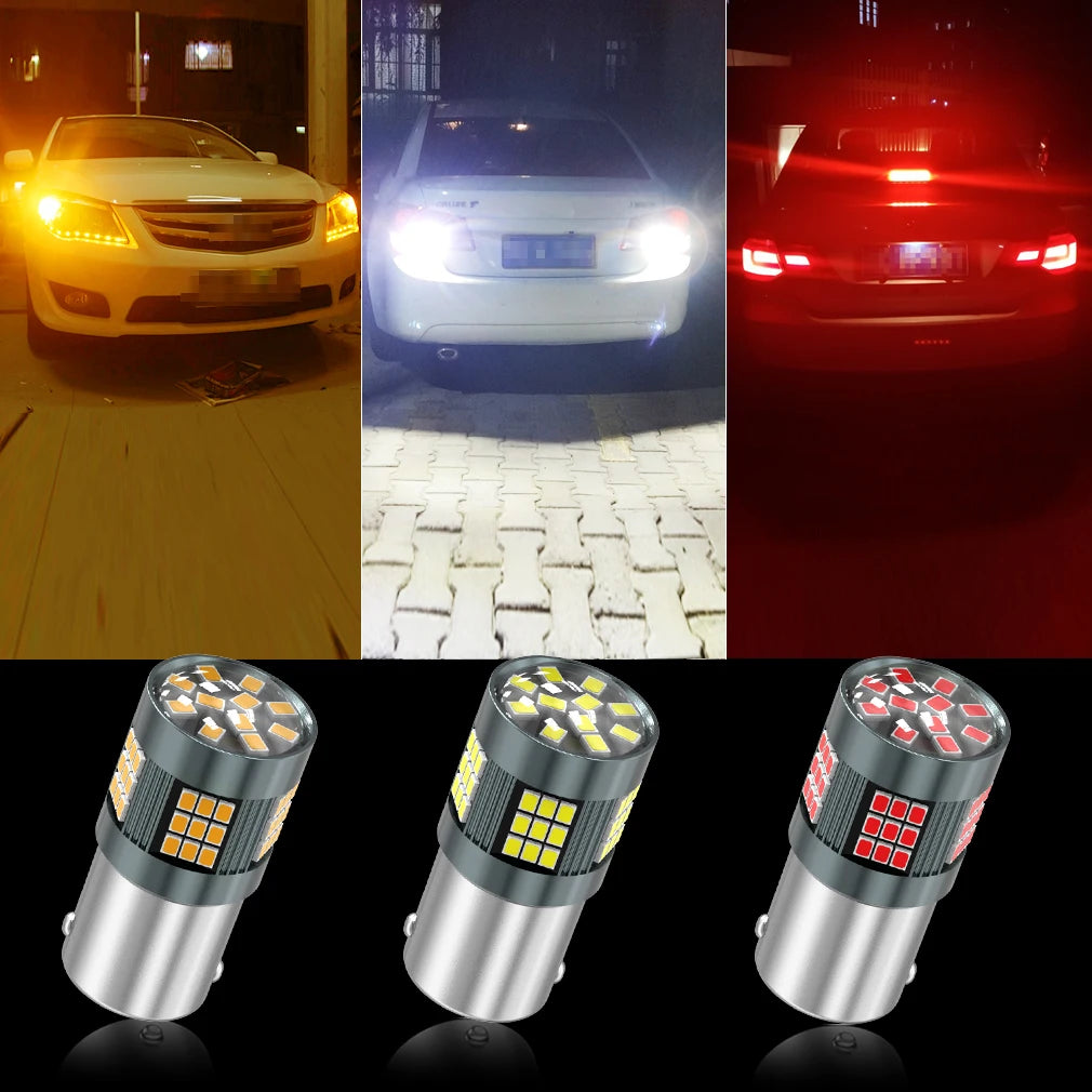 2Pcs T20 7440 W21W Led Bulb 7443 W21/5W Turn Signal Light 3014 Chips Auto LED Signal Light Tail Brake Light Reverse Bulb 12V