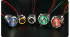 16/19/22mm IP67 Waterproof Metal Push Button Switch 10A High Current LED Light Momentary Latching Outdoor Power Switch Red Green