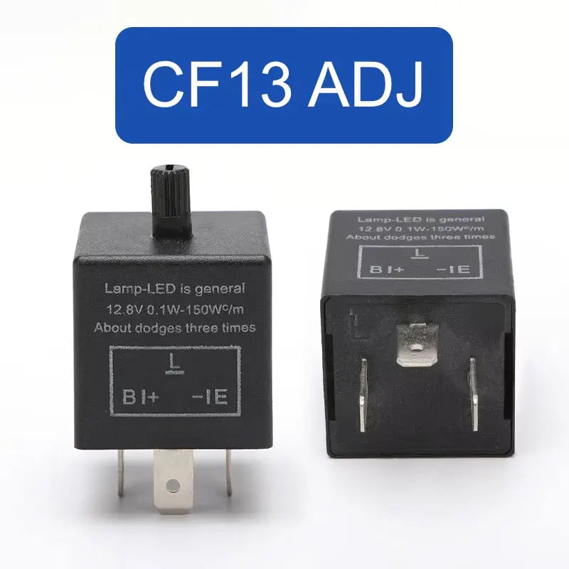 CF13 CF14 JL-02 3-Pin LED Flasher Relay, Hyper Flash Fix Turn Signal Relay 12V for Car Motorcycle LED Lights