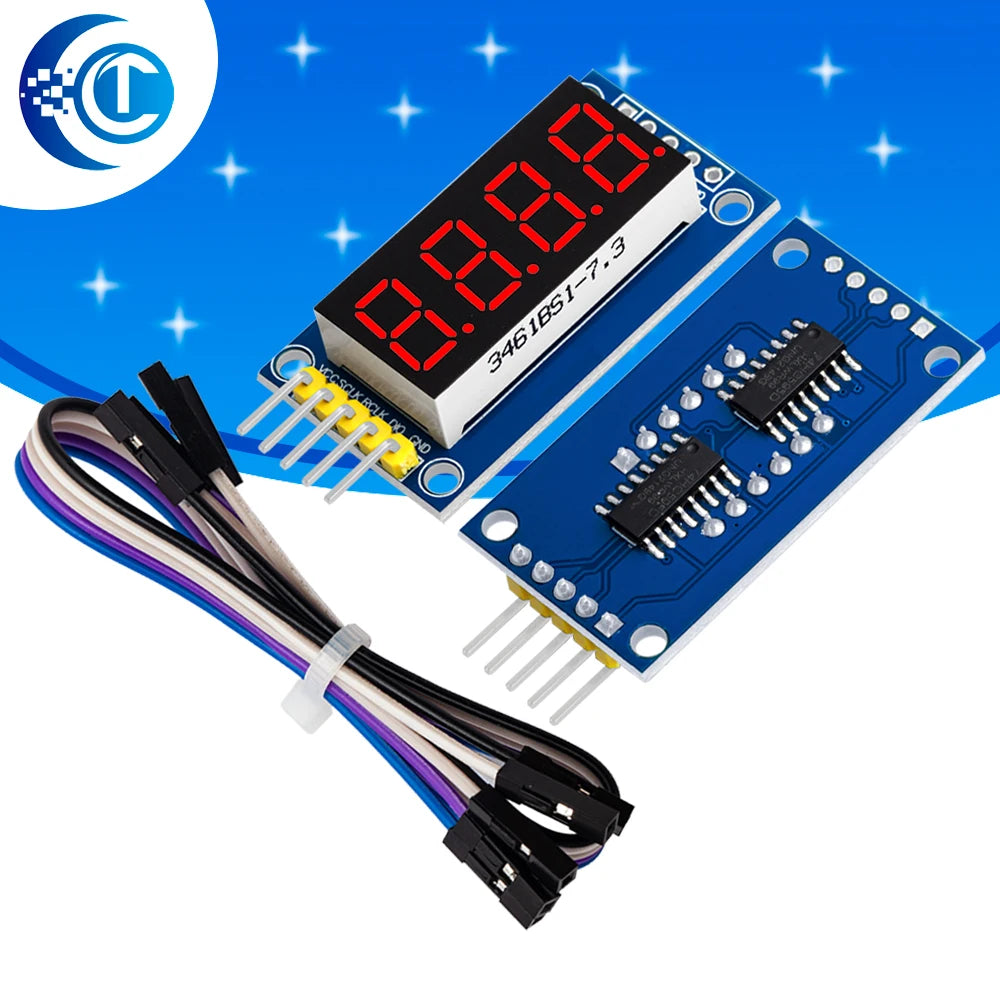 ‌4-Digit 7-Segment LED Display Module with 74HC595 Shift Register (Serial Interface) for Arduino