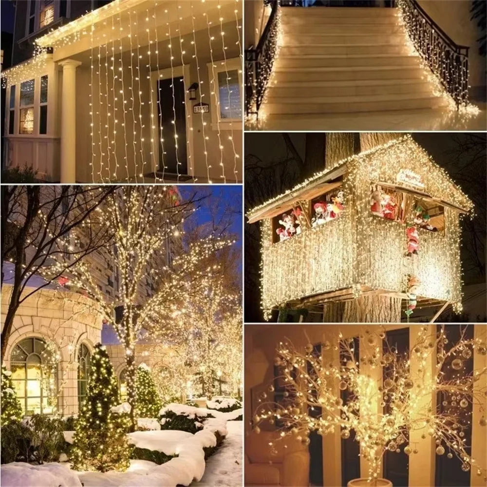 Holiday Outdoor 100 LED String Lights 10M 220V 110V Christmas Xmas Wedding Party Decorations Garland Lighting Christmas light