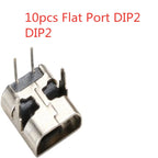10-100pcs Micro USB Connector 2pin DIP2 SMD2 180 Degree Rotating Vertical B-Type Female Socket Charging Curl and Flat Port Dock