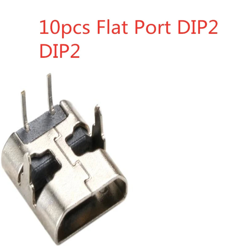 10-100pcs Micro USB Connector 2pin DIP2 SMD2 180 Degree Rotating Vertical B-Type Female Socket Charging Curl and Flat Port Dock