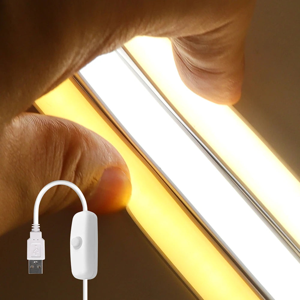 IP68 Waterproof Flexible Neon Rope Light USB COB LED Strip 5V ON OFF Switch 320 LEDs/m Natural Warm White 0.5m 1m 2m 3m 4mm 5m