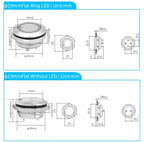 12mm 16mm 19mm 22mm Ultra Short Micro Stroke Stainless Steel Push Button Switch with LED Lamp Waterproof Self-reset/Momentary