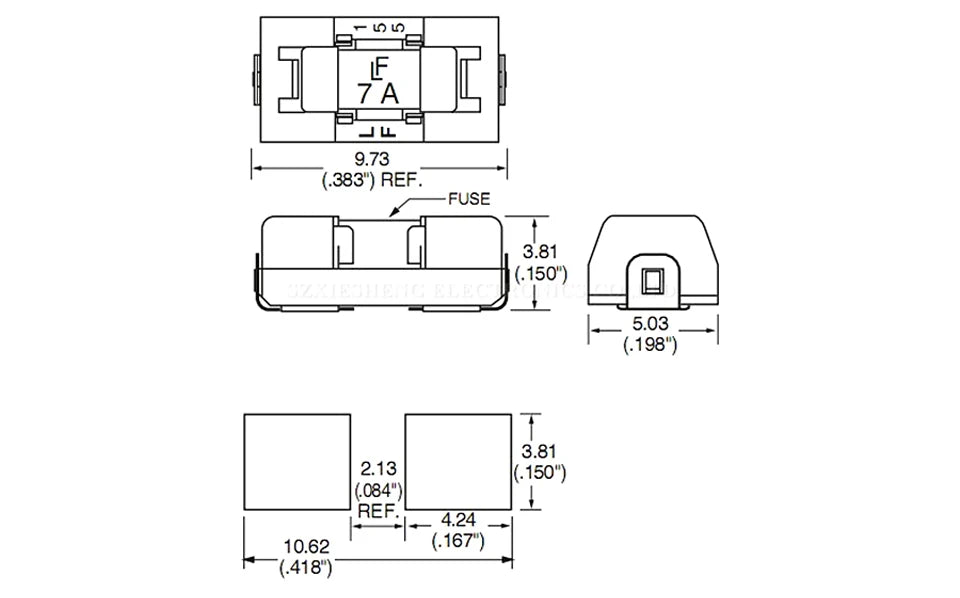 10Set 1808/2410 SMD Fuse Holder 01550900M High Temperature Resistance With 0451 Series SMD Fast Blow Fuse 62mA-20A 125V/65V AC