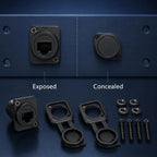 1/2/4PCS RJ45 Panel Mount Adapter Female-to-Female Ethernet Pass-Through Connector RJ45 Shielded D-Type Ethernet Bulkhead