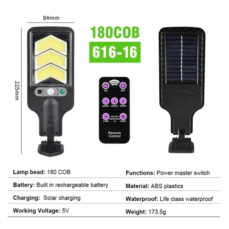 1~4Pack Solar Lights Outdoor 3 Modes 200COB Waterproof Street Lamp Motion Sensor Security Lighting for Garden Patio Path Yard