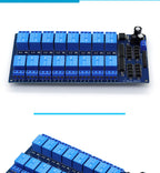 16 Channel Relay Shield Module DC 5V 12V 24V with Optocoupler LM2576 Microcontrollers Interface Power Relay For Arduino DIY Kit