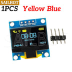 1-10PCS 0.96 Inch OLED Display Module I2C IIC SPI Serial 128X64 SSD1315 LCD 3.3-5V 4 Pin White/Blue/Yellow Blue for Arduino