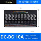 ENMG DC Inline 2 4 6 8 10 12 16-Way Solid State Relay Module RT-SSK Non-contact DC PLC AC Amplifier Board 5-24V Fuse Protections