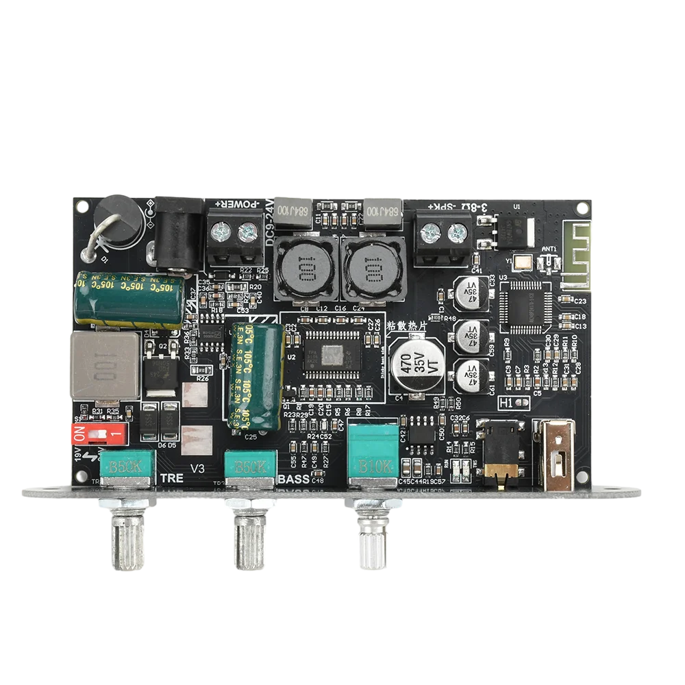 ZK-1001U TPA3116D2 Mono 100W Bluetooth 5.3 Amplifier Board 9-24V Boost AUX USB Bass Treble for DIY TWS Speaker