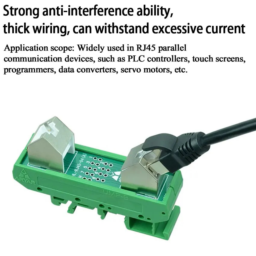 Din Rail Mounting RJ45 Female To Female Splitter Board RJ45 45 Degree Breakout Board