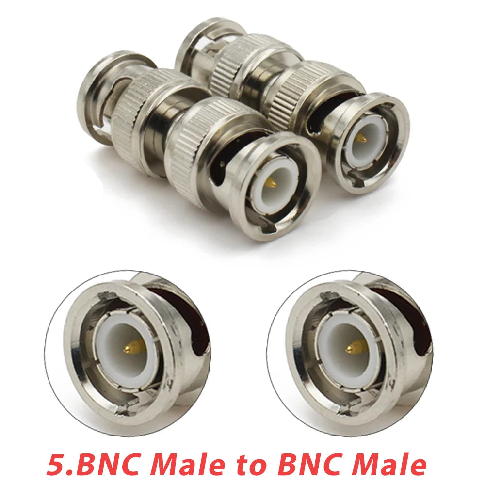 1pc/lot BNC Q9 Adapter BNC Male To BNC Double Male Female 90 Degree Straight Tee Shape RF Coaxial Connector 3way 4way Splitter