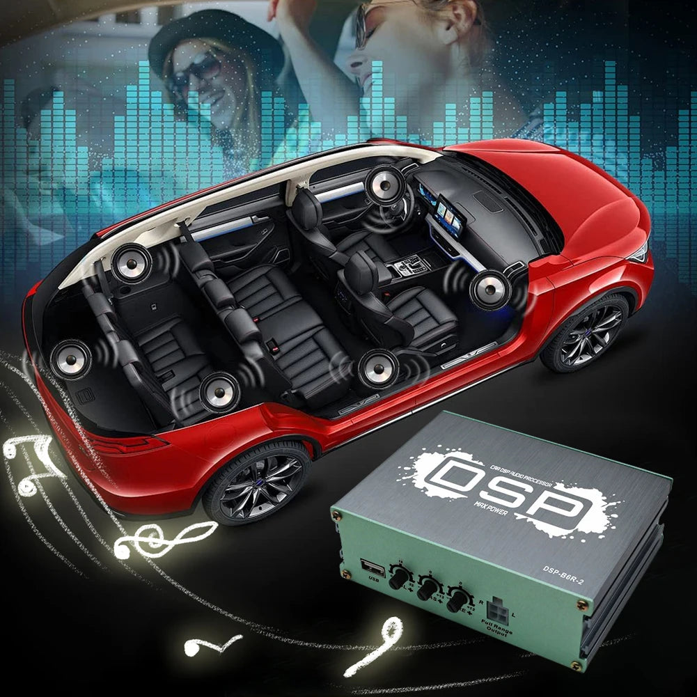 Car DSP Digital Audio Processor Support APP Control DSP Car Power Amplifier 6-Channel Output Audio Digital Sound Processor