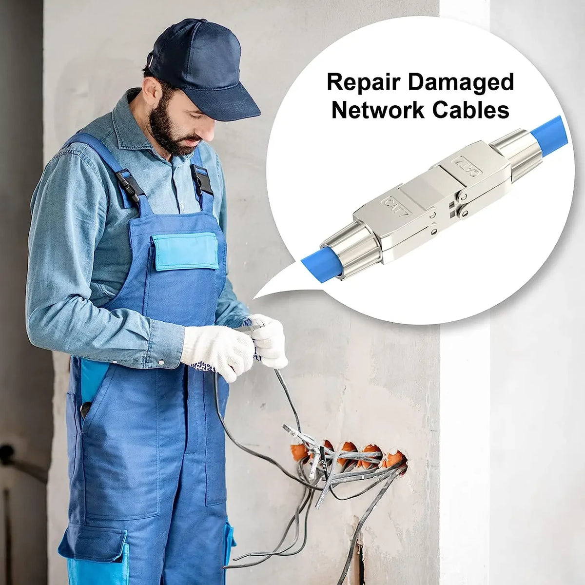 1-3PCS Tool-Free RJ45 Coupler Shielded CAT7 CAT6A Ethernet Connector Cable Extender Zinc Alloy Ethernet Termination Plugs