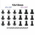 10-Piece 12X12mm H=11.5/12/12.513/13.5/14/15/16/17MM 4PIN DIP SMT Momentary Tactile Tact Switch Push Button Key Button Black