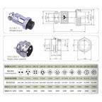 GX20 2 3 4 5 6 7 8 9 10 12 14 16Pin Connector with Cable GX20 Aviation Plug Socket w Wire 7-20A 250V Male Female Connection Line