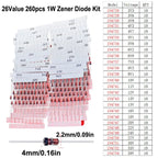 DIP SMD Zener Diode TVS Diodes Fast Switching Schottky Diode Assorted Kit DIY Mix Electronic set