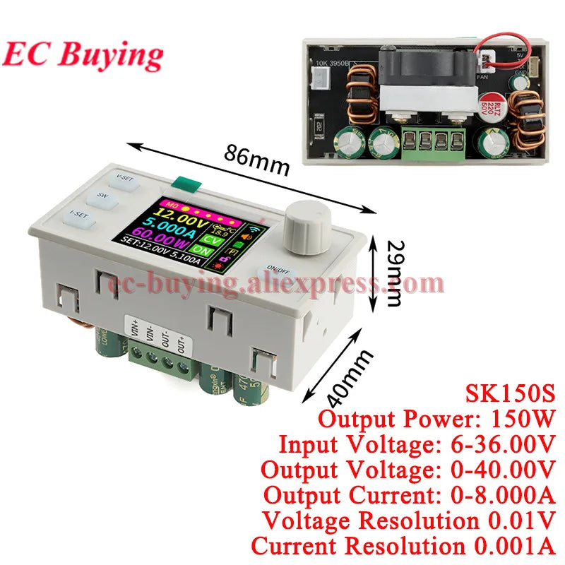SK150 SK120 SK60 SK150S Buck Boost Converter 150W 120W 60W CNC CC CV MPPT Power DC Adjustable Regulated Solar Charging Module