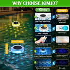 Solar Pool Lights 1/2 Pack, RGB Changing Floating Pool Lights with 10m Remote Control, 4 Dimming, 13 Lighting, Timing Mode, IP68 Waterproof for Inground/Above Ground Pool, Party Decoration