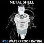 16MM  Self-locking ON-OFF Slide Power High Current Metal Toggle Switch Waterproof Push Button 2 Positions 1NO1NC Illuminated Led