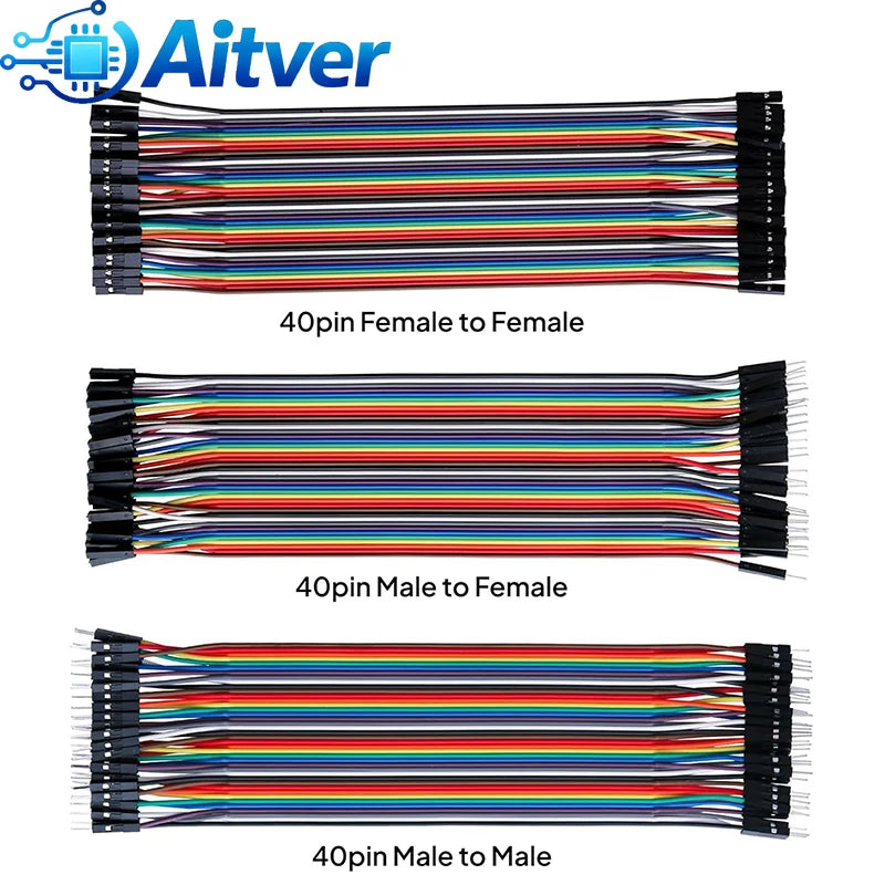 40Pin Dupont Jumper Wire Male to Male Female to Female Male to Female Cable for Arduino Breadboard DIY Electronics Kit