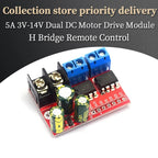 5A H Bridge Remote Control Dual DC Motor Drive Module 3V-14V Voltage Reverse PWM Speed Regulation L298N 5AD