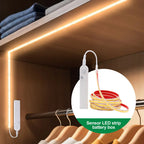 IP68 Waterproof COB Led Strip Light Motion Sensor 5V Battery USB Powered Auto ON/OFF Cabinet Kitchen Staircase Liner Lighting