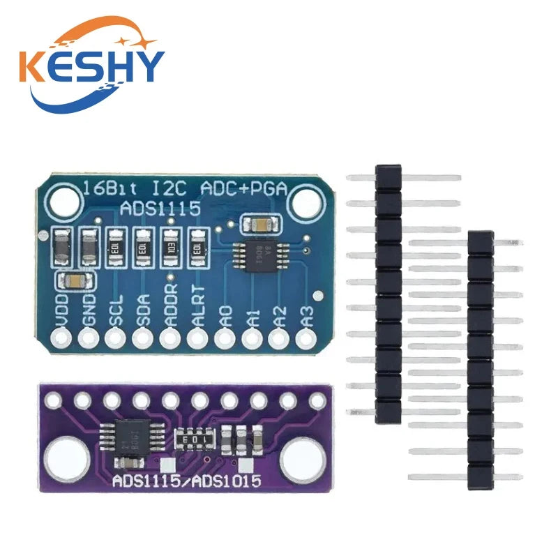 I2C ADS1115 ADS1015 16 Bit ADC 4 channel Module with Programmable Gain Amplifier 2.0V to 5.5V RPi