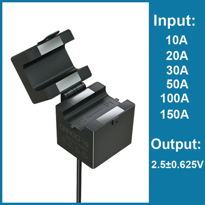 Hall Effect Current Transducer QNHCK2-16 DC 10A 20A 30A 50A 100A 2.5V 2V CT Clamp Current Transformer Split Core Current Sensor