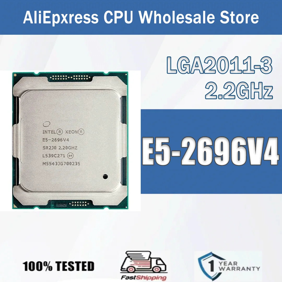 Intel Xeon E5-2696V4 2.2GHz 22 Cores 44 Threads 55M 150W 14NM E5 2696V4 Computer CPU Processor E5 2696 V4 Package LGA 2011-3
