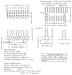 10pcs 1.0mm 2x3P/4P/5P/6p/7p/9p/10p/20p-50P Double Row PH2mm Rohs Gold High Temp W/O Post Vertical SMT Female Header Connector
