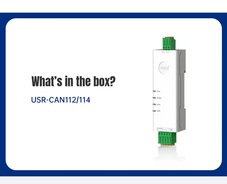 PUSR RS485 RS232 to CAN Bus Converter CAN to Ethernet  Bi-directional Communication Industrial CAN Gateway Modbus RTU USR-CAN114