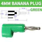 4mm 90 Degree Stackable Banana Plug, Solderless Side Entry Connector for Multimeter Test Leads, Audio Equipment and Power Supply