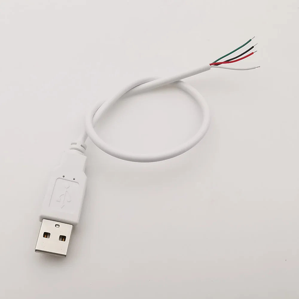5V USB 2.0 A Female Male Power Supply Cable Connector 2Pin 4Pin Wire Charge Extension Cable Adapter Welding Line DIY 0.3m 1m 2m
