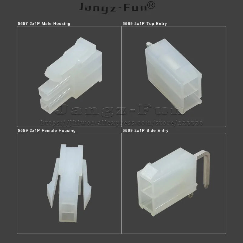 50pcs 4.2mm 5557 5559 5569 2x1P 2P Male Female Housing Top Side Entry 2 Pin Header Automotive Cable Wire Connector For Computer