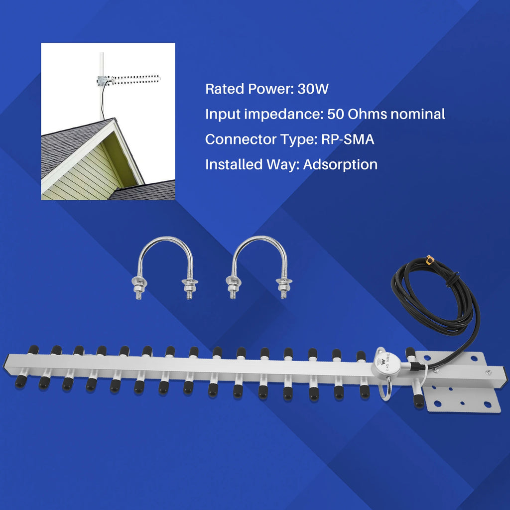 2.4Ghz Wifi Antenna 25Dbi Rp Sma Outdoor Wireless Yagi Antenna Directional Booster Amplifier Modem Cable